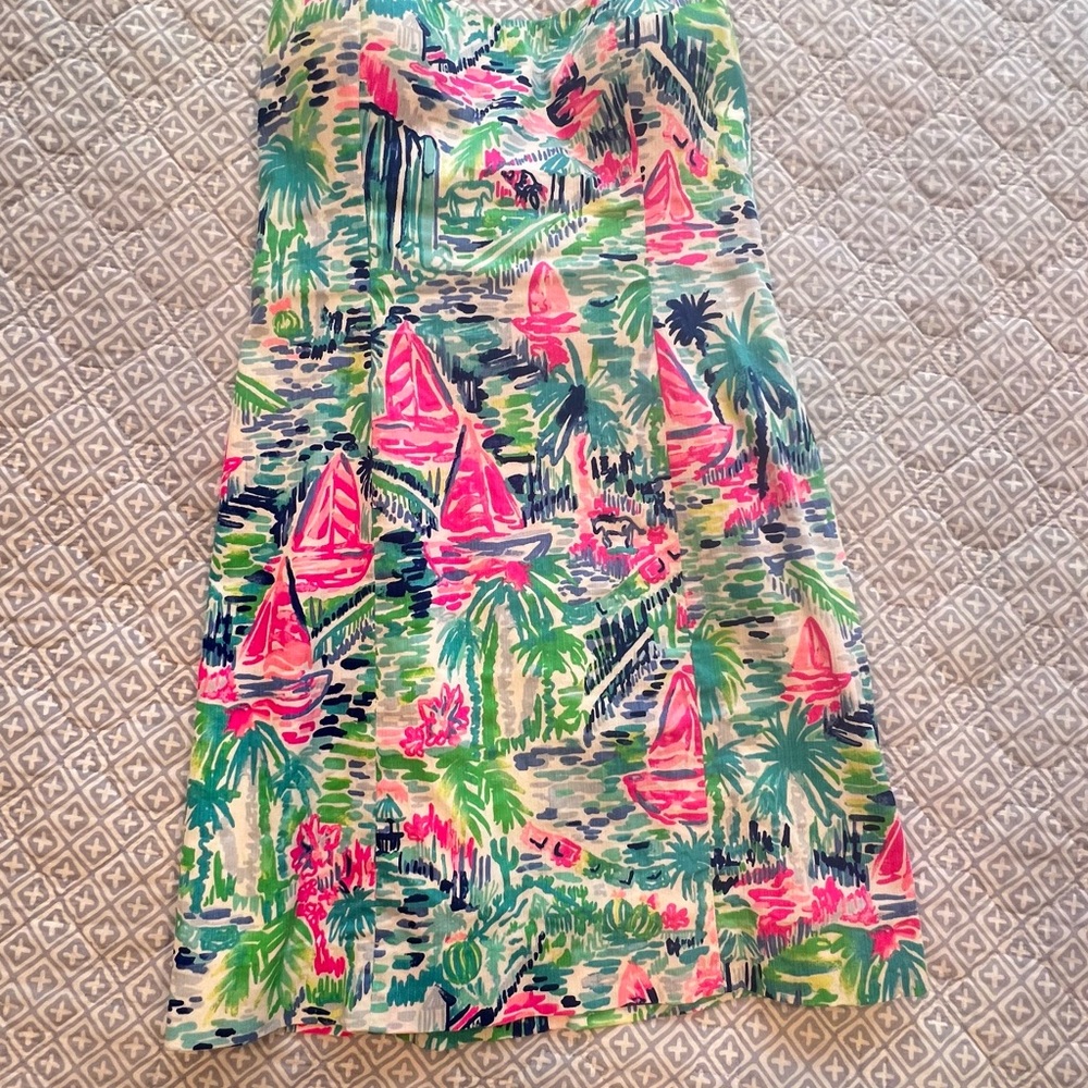 Lilly Pulitzer Tropical Print Dress with Sailboats
